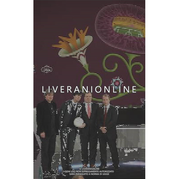 Austria coach Dietmar Constantini (L), German coach Joachim Loew (2lC) and Belgian Coach Dick Advocaat (2 R) and Hans-Hubert \'Berti\' Vogts , coach of Azerbaijan after the UEFA EURO 2012 qualifying Draw Cremony in the Congress Hall of the Palace of Culture and Science in Warsaw, Poland, 7 February 2010. /Agenzia Aldo Liverani Sas - ITALY ONLY - VARSAVIA: SORTEGGI DI QUALIFICAZIONE AGLI EUROPEI DI CALCIO UCRAINA-POLONIA 2012