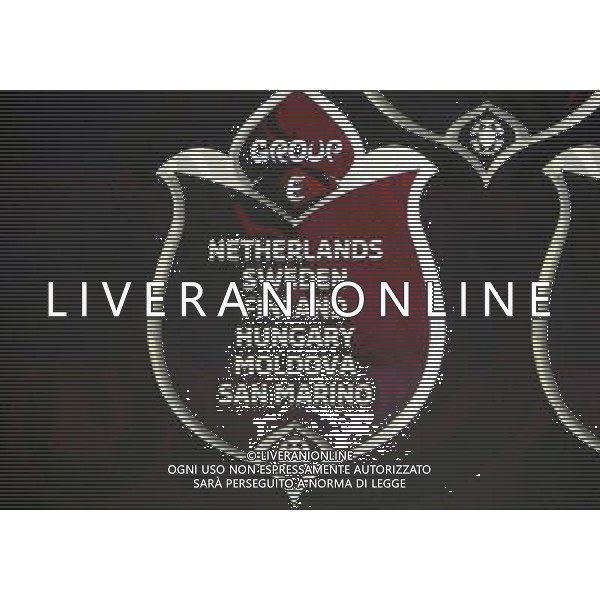 The results of the Group E after the draw for the UEFA EURO 2012 soccer championschips are diplayed in the Congress Hall of the Palace of Culture and Science in Warsaw, Poland, 7 February 2010. 51 teams taking part in the Euro 2012 qualifications will create nine groups. Six of them will consist of six teams, and three of them – five. Winners and one team from the second place with the best achievements will advance to championships directly. The other eight teams classified on the second position in the group will set up four pairs. The EURO 2012 European soccer championship will kick off June 2012 in Poland and Ukraine. The opening match at the National Stadium in Warsaw will take place on 8 June. Eliminations will begin in September 2010 and will last until autumn 2011. /Agenzia Aldo Liverani Sas - ITALY ONLY - VARSAVIA: SORTEGGI DI QUALIFICAZIONE AGLI EUROPEI DI CALCIO UCRAINA-POLONIA 2012