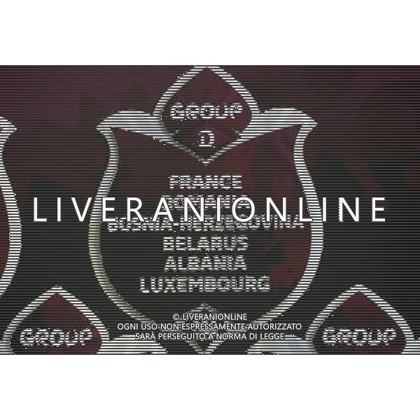 The results Group D after the draw for the UEFA EURO 2012 soccer championschips are diplayed in the Congress Hall of the Palace of Culture and Science in Warsaw, Poland, 7 February 2010. 51 teams taking part in the Euro 2012 qualifications will create nine groups. Six of them will consist of six teams, and three of them – five. Winners and one team from the second place with the best achievements will advance to championships directly. The other eight teams classified on the second position in the group will set up four pairs. The EURO 2012 European soccer championship will kick off June 2012 in Poland and Ukraine. The opening match at the National Stadium in Warsaw will take place on 8 June. Eliminations will begin in September 2010 and will last until autumn 2011. /Agenzia Aldo Liverani Sas - ITALY ONLY - VARSAVIA: SORTEGGI DI QUALIFICAZIONE AGLI EUROPEI DI CALCIO UCRAINA-POLONIA 2012