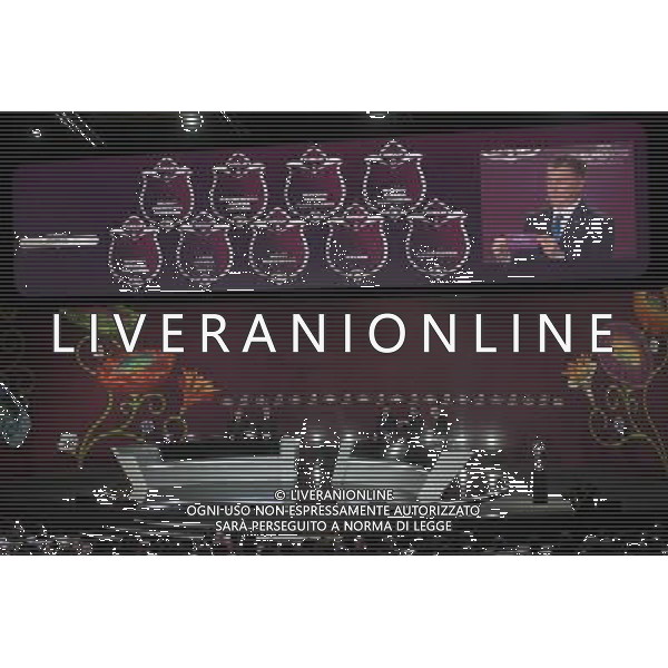 Ukrainian former football star Oleg Blokhin on the screen (R) draws Cyprus durnig the UEFA EURO 2012 qualifying Draw Cremony in the Congress Hall of the Palace of Culture and Science in Warsaw, Poland, 7 February 2010. 51 teams taking part in the Euro 2012 qualifications will create nine groups. Six of them will consist of six teams, and three of them – five. Winners and one team from the second place with the best achievements will advance to championships directly. The other eight teams classified on the second position in the group will set up four pairs. The EURO 2012 European soccer championship will kick off June 2012 in Poland and Ukraine. The opening match at the National Stadium in Warsaw will take place on 8 June. Eliminations will begin in September 2010 and will last until autumn 2011. /Agenzia Aldo Liverani Sas - ITALY ONLY - VARSAVIA: SORTEGGI DI QUALIFICAZIONE AGLI EUROPEI DI CALCIO UCRAINA-POLONIA 2012