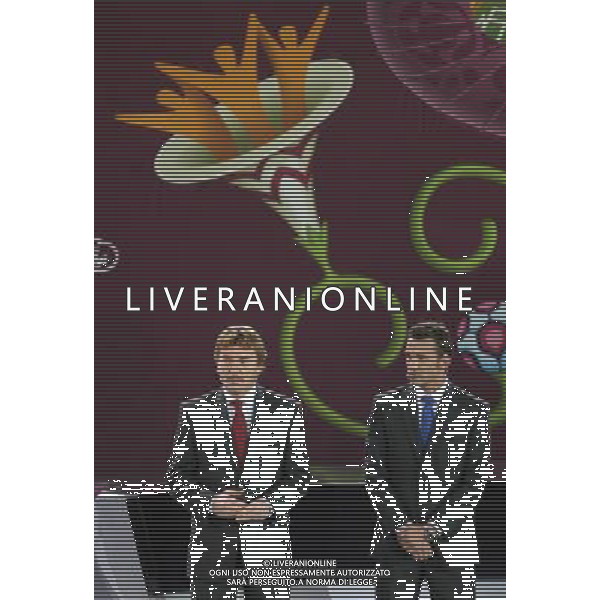 Former Polish soccer player Zbigniew Boniek (L) and Ukrainian frormer football star Andriy Shevchenko (R) the UEFA EURO 2012 qualifying Draw Cremony in the Congress Hall of the Palace of Culture and Science in Warsaw, Poland, 7 February 2010. 51 teams taking part in the Euro 2012 qualifications will create nine groups. Six of them will consist of six teams, and three of them – five. Winners and one team from the second place with the best achievements will advance to championships directly. The other eight teams classified on the second position in the group will set up four pairs. The EURO 2012 European soccer championship will kick off June 2012 in Poland and Ukraine. The opening match at the National Stadium in Warsaw will take place on 8 June. Eliminations will begin in September 2010 and will last until autumn 2011. /Agenzia Aldo Liverani Sas - ITALY ONLY - VARSAVIA: SORTEGGI DI QUALIFICAZIONE AGLI EUROPEI DI CALCIO UCRAINA-POLONIA 2012