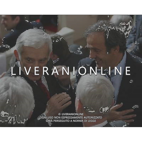 European Parliament President, Polish Jerzy Buzek (L) and UEFA President Michel Platini (R) before the UEFA EURO 2012 qualifying Draw Cremony in the Congress Hall of the Palace of Culture and Science in Warsaw, Poland, 7 February 2010. 51 teams taking part in the Euro 2012 qualifications will create nine groups. Six of them will consist of six teams, and three of them – five. Winners and one team from the second place with the best achievements will advance to championships directly. The other eight teams classified on the second position in the group will set up four pairs. The EURO 2012 European soccer championship will kick off June 2012 in Poland and Ukraine. The opening match at the National Stadium in Warsaw will take place on 8 June. Eliminations will begin in September 2010 and will last until autumn 2011. /Agenzia Aldo Liverani Sas - ITALY ONLY - VARSAVIA: SORTEGGI DI QUALIFICAZIONE AGLI EUROPEI DI CALCIO UCRAINA-POLONIA 2012