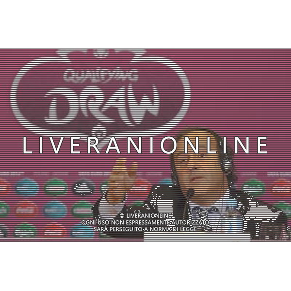 UEFA President Michel Platini gestures during a press conference in Warsaw, Poland, 6 February 2010 on the eve of the EURO 2012 qualifying draw. 51 teams taking part in the Euro 2012 qualifications will create nine groups. Six of them will consist of six teams, and three of them Ð five. Winners and one team from the second place with the best achievements will advance to championships directly. The other eight teams classified on the second position in the group will set up four pairs. The EURO 2012 European soccer championship will kick off June 2012 in Poland and Ukraine. The opening match at the National Stadium in Warsaw will take place on 8 June. Eliminations will begin in September 2010 and will last until autumn 2011. /Agenzia Aldo Liverani Sas - ITALY ONLY - VARSAVIA: SORTEGGI DI QUALIFICAZIONE AGLI EUROPEI DI CALCIO UCRAINA-POLONIA 2012