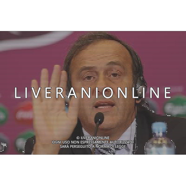 UEFA President Michel Platini gestures during a press conference in Warsaw, Poland, 6 February 2010 on the eve of the EURO 2012 qualifying draw. 51 teams taking part in the Euro 2012 qualifications will create nine groups. Six of them will consist of six teams, and three of them Ð five. Winners and one team from the second place with the best achievements will advance to championships directly. The other eight teams classified on the second position in the group will set up four pairs. The EURO 2012 European soccer championship will kick off June 2012 in Poland and Ukraine. The opening match at the National Stadium in Warsaw will take place on 8 June. Eliminations will begin in September 2010 and will last until autumn 2011. /Agenzia Aldo Liverani Sas - ITALY ONLY - VARSAVIA: SORTEGGI DI QUALIFICAZIONE AGLI EUROPEI DI CALCIO UCRAINA-POLONIA 2012