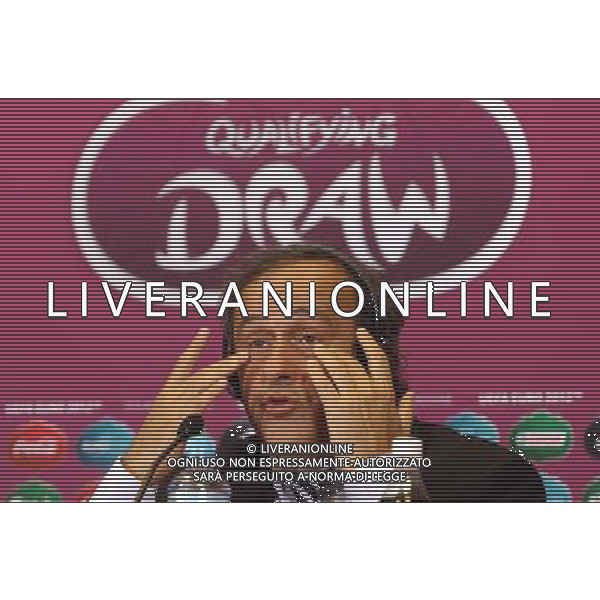UEFA President Michel Platini gestures during a press conference in Warsaw, Poland, 6 February 2010 on the eve of the EURO 2012 qualifying draw. 51 teams taking part in the Euro 2012 qualifications will create nine groups. Six of them will consist of six teams, and three of them Ð five. Winners and one team from the second place with the best achievements will advance to championships directly. The other eight teams classified on the second position in the group will set up four pairs. The EURO 2012 European soccer championship will kick off June 2012 in Poland and Ukraine. The opening match at the National Stadium in Warsaw will take place on 8 June. Eliminations will begin in September 2010 and will last until autumn 2011. /Agenzia Aldo Liverani Sas - ITALY ONLY - VARSAVIA: SORTEGGI DI QUALIFICAZIONE AGLI EUROPEI DI CALCIO UCRAINA-POLONIA 2012