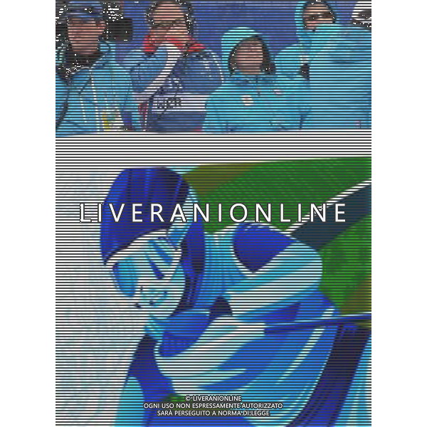(100211) -- WHISTLER, Feb. 11, 2010 () -- Staff members wait outside the Alpine skiing venue at Whistler Olympic park for the Vancouver 2010 winter Olympic games in Whistler City, Canada, Feb. 10, 2010. First training for the Men\'s Olympic downhill was cancelled due to the snow and fog on Wednesday. (/Xu Jiajun) /Agenzia Aldo Liverani Sas - ITALY ONLY - CANADA: ULTIMI PREPARATIVI PER GLI IMPIANTI NEL VILLAGGIO OLIMPICO CHE OSPITERANNO I GIOCHI OLIMPICI INVERNALI DELLE OLIMPIADI DI VANCOUVER 2010