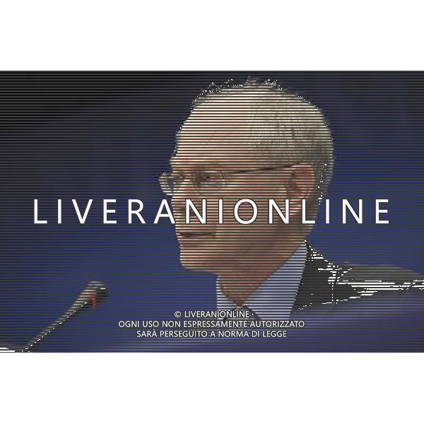 European Council President Herman Van Rompuy during a media conference after an EU summit in Brussels, Belgium on 2010-02-11 © by Wiktor Dabkowski /Agenzia Aldo Liverani Sas - ITALY ONLY - BRUXELLES: Summit della commissione europea sulla crisi economica e finanziaria dell\'europa