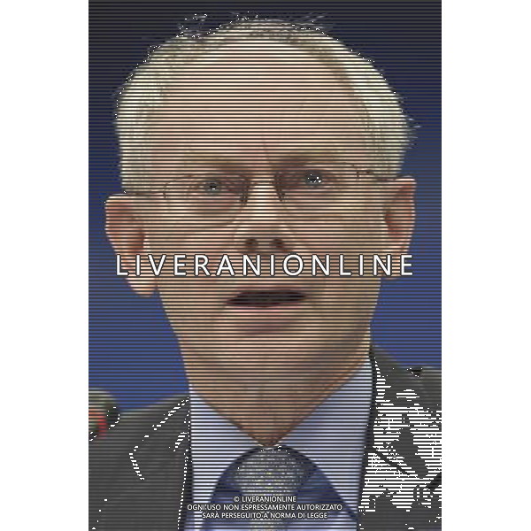European Council President Herman Van Rompuy during a media conference after an EU summit in Brussels, Belgium on 2010-02-11 © by Wiktor Dabkowski /Agenzia Aldo Liverani Sas - ITALY ONLY - BRUXELLES: Summit della commissione europea sulla crisi economica e finanziaria dell\'europa