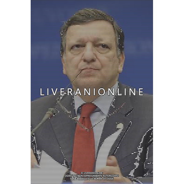 European Commission President Jose Manuel Barroso during a media conference after an EU summit in Brussels, Belgium on 2010-02-11 © by Wiktor Dabkowski /Agenzia Aldo Liverani Sas - ITALY ONLY - BRUXELLES: Summit della commissione europea sulla crisi economica e finanziaria dell\'europa