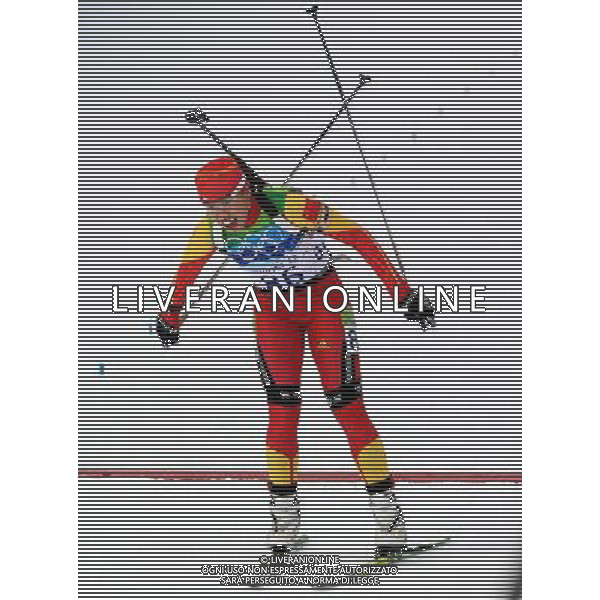 (100213) -- WHISTLER, Feb. 13, 2010 -- Song Chaoqing of China competes in the women\'s 7.5 km sprint of Biathlon at the 2010 Winter Olympic Games in Whistler, Canada, on Feb. 13, 2010. Song ranked 32nd with a time of 21 minutes and 38.20 seconds. Chen Kai) (hy) /Agenzia Aldo Liverani Sas - ITALY ONLY - 21mi GIOCHI OLIMPICI INVERNALI OLIMPIADI DI VANCOUVER 2010 (CANADA)