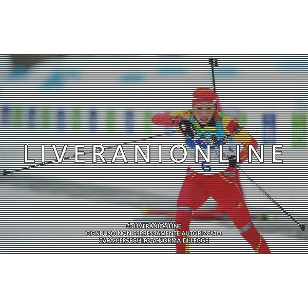 (100213) -- WHISTLER, Feb. 13, 2010 -- Kong Yingchao of China competes in the women\'s 7.5 km sprint of Biathlon at the 2010 Winter Olympic Games in Whistler, Canada, on Feb. 13, 2010. Kong ranked 61st. Chen Kai) (hy) /Agenzia Aldo Liverani Sas - ITALY ONLY - 21mi GIOCHI OLIMPICI INVERNALI OLIMPIADI DI VANCOUVER 2010 (CANADA)
