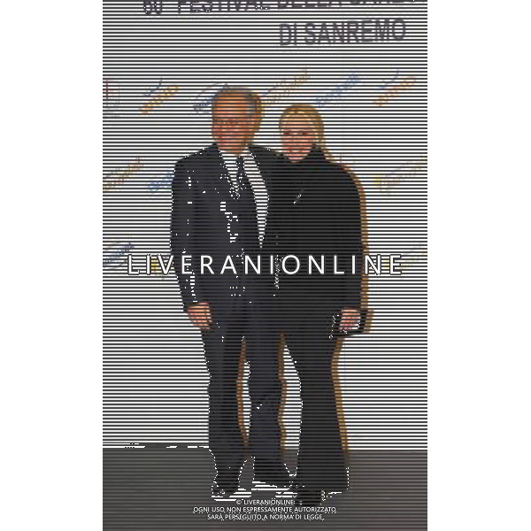 photocall per il 60mo Festival della Canzone Italiana di Sanremo nella foto: Mauro MAZZA ( Direttore di RAI UNO) - Antonella CLERICI © Gazzaniga - Ag. Aldo Liverani sas