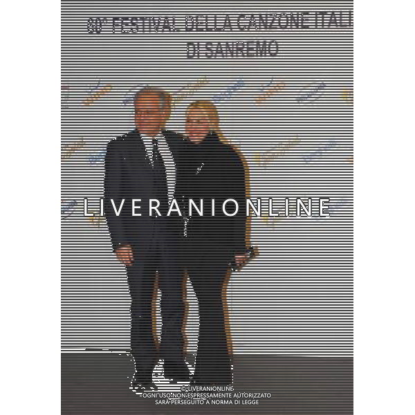 photocall per il 60mo Festival della Canzone Italiana di Sanremo nella foto: Mauro MAZZA ( Direttore di RAI UNO) - Antonella CLERICI © Gazzaniga - Ag. Aldo Liverani sas