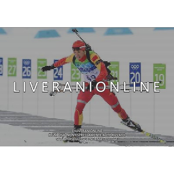 (100214) -- WHISTLER, Feb. 14, 2010 () -- China\'s Zhang Chengye competes during the men\'s 10km sprint final of biathlon at the 2010 Olympic Winter Games in Whistler Olympic Park, Canada, Feb. 14, 2010. Zhang ranked 32nd. (/Chen Kai) (hy) /Agenzia Aldo Liverani Sas - ITALY ONLY - GIOCHI OLIMPICI INVERNALI - OLIMPIADI VANCOUVER 2010 CANADA