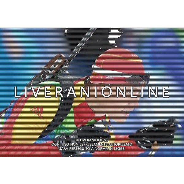 (100214) -- WHISTLER, Feb. 14, 2010 () -- China\'s Zhang Chengye competes during the men\'s 10km sprint final of biathlon at the 2010 Olympic Winter Games in Whistler Olympic Park, Canada, Feb. 14, 2010. Zhang ranked 32nd. (/Chen Kai) (hy) /Agenzia Aldo Liverani Sas - ITALY ONLY - GIOCHI OLIMPICI INVERNALI - OLIMPIADI VANCOUVER 2010 CANADA