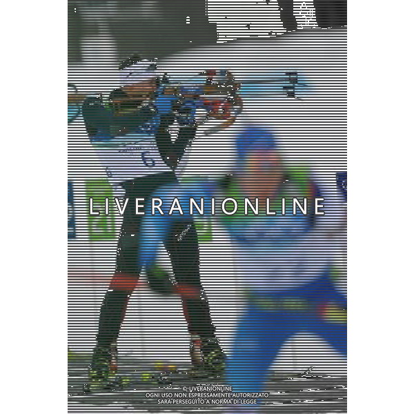 (100214) -- WHISTLER, Feb. 14, 2010 () -- French skier Vincent Jay acts during the men\'s 10km sprint of biathlon at the 2010 Olympic Winter Games in Whistler Olympic Park, Canada, Feb. 14, 2010. Vincent Jay claimed the title with 24:07.8. (/Shen Hong) /Agenzia Aldo Liverani Sas - ITALY ONLY - GIOCHI OLIMPICI INVERNALI - OLIMPIADI VANCOUVER 2010 CANADA