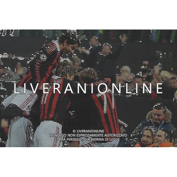 Champions League 2009/2010 Ottavi di Finale Milano - 16.02.2010 Milan-Manchester United Nella Foto: l\'esultanza di ronaldinho dopo il gol /Ph.Vitez-Ag. Aldo Liverani