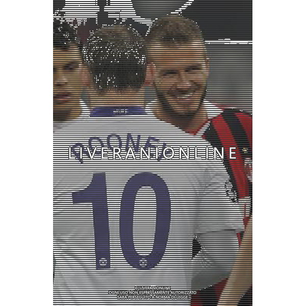 Champions League 2009/2010 Ottavi di Finale Milano - 16.02.2010 Milan-Manchester United Nella Foto: rooney e beckham /luzzani-Ag. Aldo Liverani