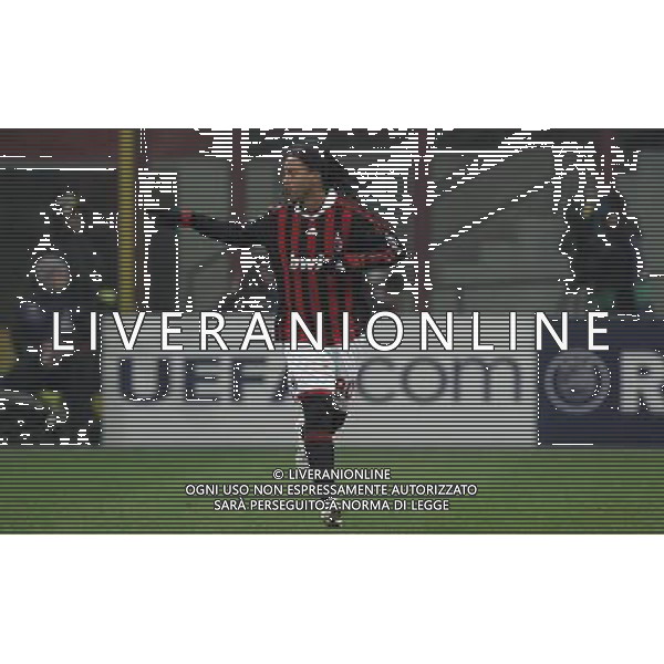 Champions League 2009/2010 Ottavi di Finale Milano - 16.02.2010 Milan-Manchester United Nella Foto:l\'esultanza di ronaldiho dopo il gol /luzzani-Ag. Aldo Liverani