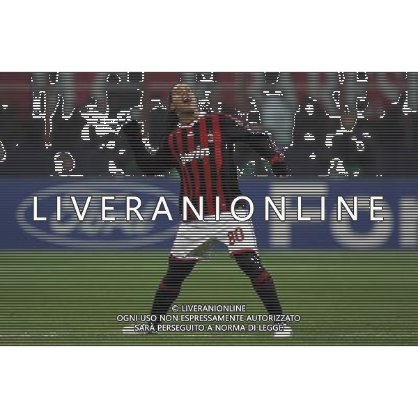 Champions League 2009/2010 Ottavi di Finale Milano - 16.02.2010 Milan-Manchester United Nella Foto:l\'esultanza di ronaldiho dopo il gol /luzzani-Ag. Aldo Liverani