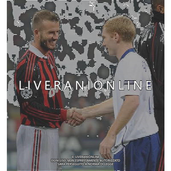 Champions League 2009/2010 Ottavi di Finale Milano - 16.02.2010 Milan-Manchester United Nella Foto:BECKHAM-SCHOLES /Ph.Vitez-Ag. Aldo Liverani