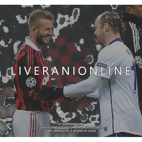 Champions League 2009/2010 Ottavi di Finale Milano - 16.02.2010 Milan-Manchester United Nella Foto:BECKHAM-ROONEY /Ph.Vitez-Ag. Aldo Liverani