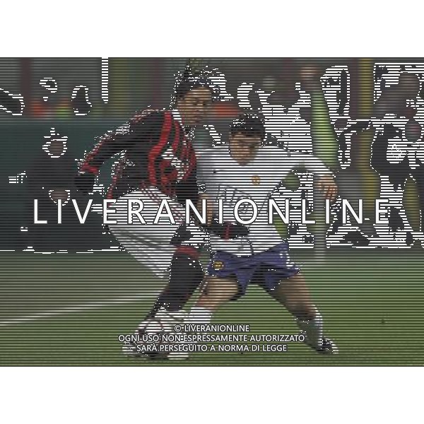 Champions League 2009/2010 Ottavi di Finale Milano - 16.02.2010 Milan-Manchester United Nella Foto: ronaldinho e rafael /Ph.LUZZANI-Ag. Aldo Liverani