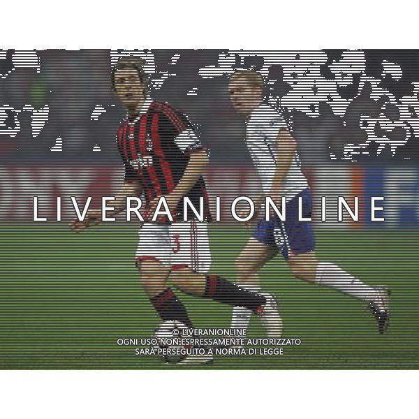 Champions League 2009/2010 Ottavi di Finale Milano - 16.02.2010 Milan-Manchester United Nella Foto: ambrosini e scholes /luzzani-Ag. Aldo Liverani