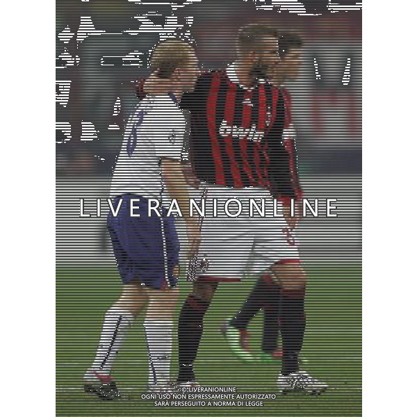 Champions League 2009/2010 Ottavi di Finale Milano - 16.02.2010 Milan-Manchester United Nella Foto:beckham e scholes /luzzani-Ag. Aldo Liverani