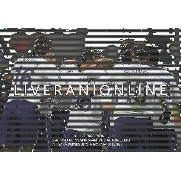 Champions League 2009/2010 Ottavi di Finale Milano - 16.02.2010 Milan-Manchester United Nella Foto: l\'esultanza manchester dopo il gol /luzzani-Ag. Aldo Liverani