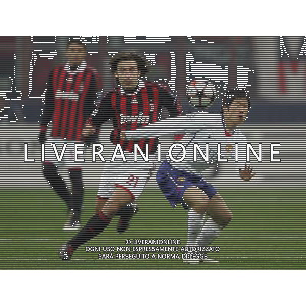 Champions League 2009/2010 Ottavi di Finale Milano - 16.02.2010 Milan-Manchester United Nella Foto: pirlo e park /luzzani-Ag. Aldo Liverani
