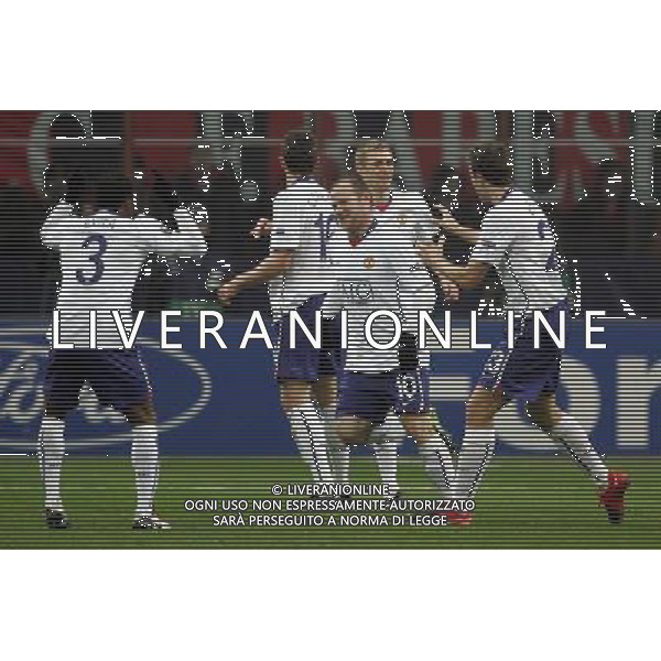 Champions League 2009/2010 Ottavi di Finale Milano - 16.02.2010 Milan-Manchester United Nella Foto: l\'esultanza di wayne rooney dopo il gol /Ph.luzzani -Ag. Aldo Liverani