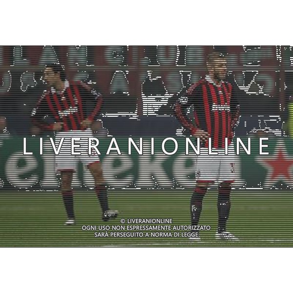 Champions League 2009/2010 Ottavi di Finale Milano - 16.02.2010 Milan-Manchester United Nella Foto: delusione milan /Ph.luzzani -Ag. Aldo Liverani
