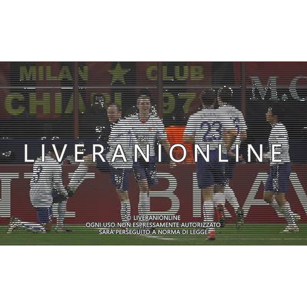 Champions League 2009/2010 Ottavi di Finale Milano - 16.02.2010 Milan-Manchester United Nella Foto: l\'esultanza di rooney dopo il gol /luzzani-Ag. Aldo Liverani