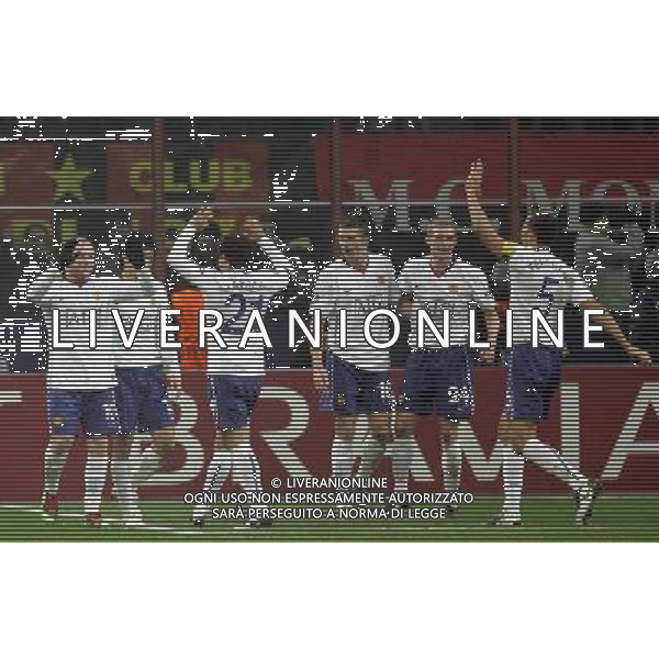 Champions League 2009/2010 Ottavi di Finale Milano - 16.02.2010 Milan-Manchester United Nella Foto: l\'esultanza di rooney dopo il gol /luzzani-Ag. Aldo Liverani