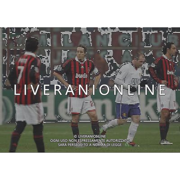 Champions League 2009/2010 Ottavi di Finale Milano - 16.02.2010 Milan-Manchester United Nella Foto: delusione milan /luzzani-Ag. Aldo Liverani