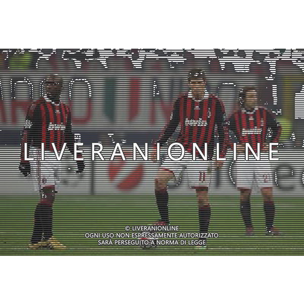 Champions League 2009/2010 Ottavi di Finale Milano - 16.02.2010 Milan-Manchester United Nella Foto: delusione milan /luzzani-Ag. Aldo Liverani