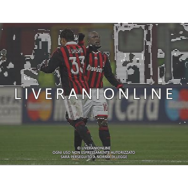 Champions League 2009/2010 Ottavi di Finale Milano - 16.02.2010 Milan-Manchester United Nella Foto: l\'esultanza di clarence seedorf dopo il gol /luzzani-Ag. Aldo Liverani