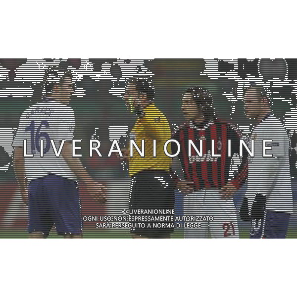 Champions League 2009/2010 Ottavi di Finale Milano - 16.02.2010 Milan-Manchester United Nella Foto: espulsione carrick /luzzani-Ag. Aldo Liverani