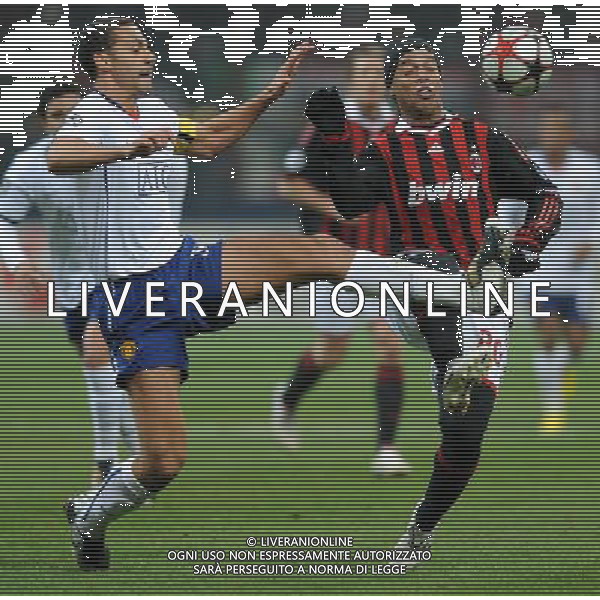 Champions League 2009/2010 Ottavi di Finale Milano - 16.02.2010 Milan-Manchester United Nella Foto:RONALDINHO-FERDINAND /Ph.Vitez-Ag. Aldo Liverani