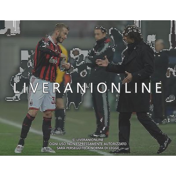 Champions League 2009/2010 Ottavi di Finale Milano - 16.02.2010 Milan-Manchester United Nella Foto:BECKHAM-LEONARDO /Ph.Vitez-Ag. Aldo Liverani