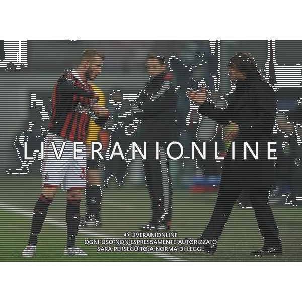 Champions League 2009/2010 Ottavi di Finale Milano - 16.02.2010 Milan-Manchester United Nella Foto:BECKHAM DAVID-LEONARDO /Ph.Vitez-Ag. Aldo Liverani