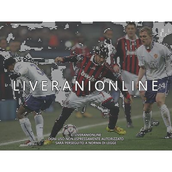 Milano 16-02-2010 Champions League 2009/2010 milan-manchester united 2:3 nella foto pato, patrice evra e darren fletcher ph marco luzzani/ag aldo liverani s.a.s.