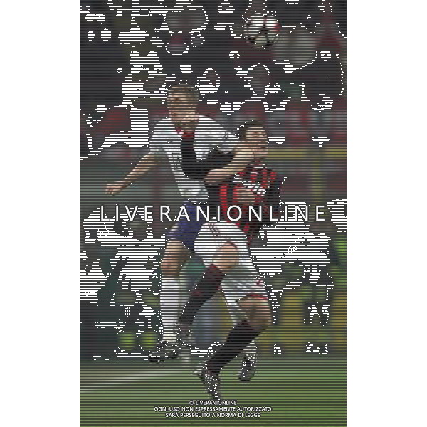 Milano 16-02-2010 Champions League 2009/2010 milan-manchester united 2:3 nella foto darren fletcher e daniele bonera ph marco luzzani/ag aldo liverani s.a.s.