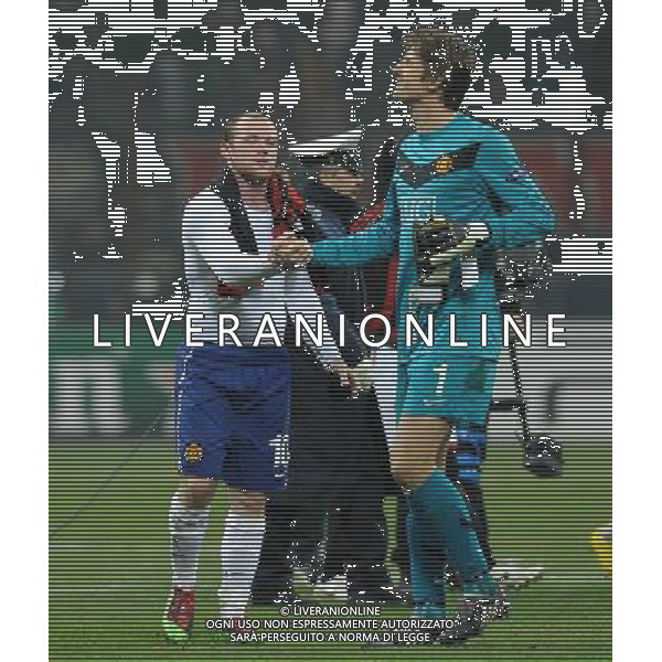 Champions League 2009/2010 Ottavi di Finale Milano - 16.02.2010 Milan-Manchester United Nella Foto:ROONEY WAYNE-VAN DER SAR EDWIN /Ph.Vitez-Ag. Aldo Liverani