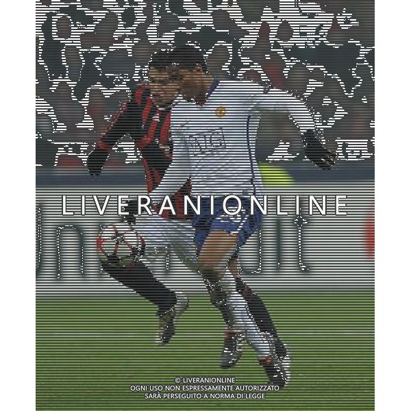 Champions League 2009/2010 Ottavi di Finale Milano - 16.02.2010 Milan-Manchester United Nella Foto:VALENCIA ANTONIO-THIAGO SILVA /Ph.Vitez-Ag. Aldo Liverani
