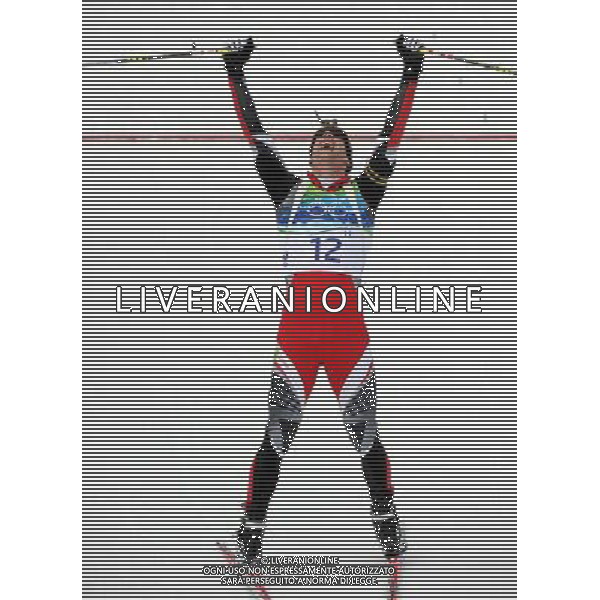 (100216) -- WHISTLER, Feb. 16, 2010 () -- Austria\'s Christoph Sumann reacts after corssing the finish line during the men\'s 12.5km pursuit of biathlon at the 2010 Winter Olympic Games in Whistler Olympic Park, Canada, Feb. 16, 2010. Christoph Sumann won the silver medal of the event. (/Chen Kai) /Agenzia Aldo Liverani Sas - ITALY ONLY - 21mi GIOCHI OLIMPICI INVERNALI OLIMPIADI DI VANCOUVER 2010 (CANADA)