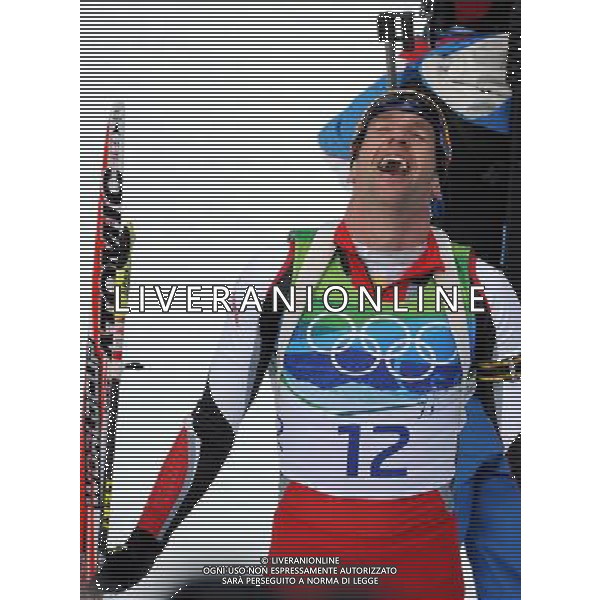 (100216) -- WHISTLER, Feb. 16, 2010 () -- Austria\'s Christoph Sumann reacts after the men\'s 12.5km pursuit of biathlon at the 2010 Winter Olympic Games in Whistler Olympic Park, Canada, Feb. 16, 2010. Christoph Sumann won the silver medal of the event. (/Chen Kai) /Agenzia Aldo Liverani Sas - ITALY ONLY - 21mi GIOCHI OLIMPICI INVERNALI OLIMPIADI DI VANCOUVER 2010 (CANADA)