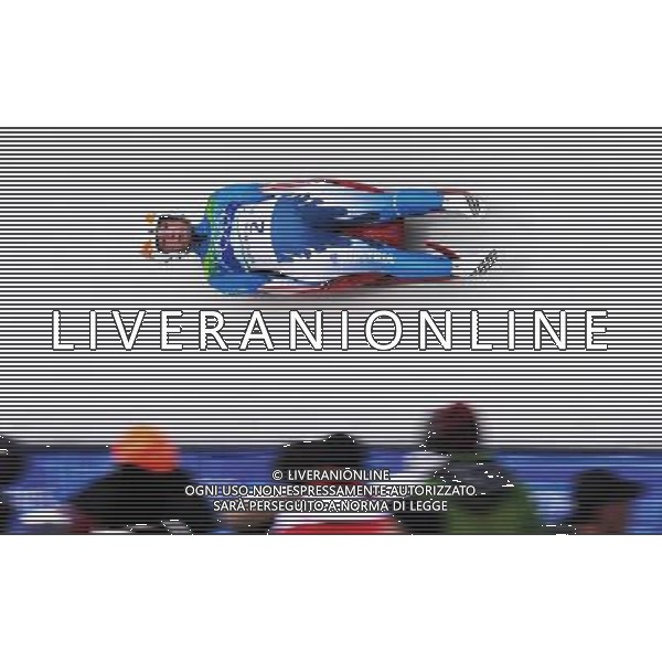 (100216) -- WHISTLER, Feb. 16, 2010 () -- Nina Reithmayer of Austria competes in the women\'s singles luge event at the 2010 Winter Olympic Games in Whistler, Canada, on Feb. 16, 2010. Reithmayer won the silver medal with a time of 2 minutes and 47.014 seconds. (/Xu Jiajun) (hy) /Agenzia Aldo Liverani Sas - ITALY ONLY - 21mi GIOCHI OLIMPICI INVERNALI OLIMPIADI DI VANCOUVER 2010 (CANADA)