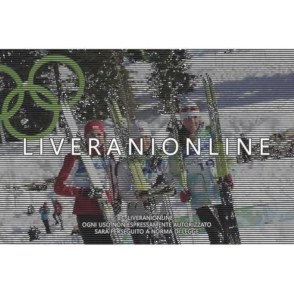 ITALY ONLY - CANADA: 21mi GIOCHI OLIMPICI INVERNALI OLIMPIADI DI VANCOUVER 2010 - specialita\' sci di fondo sprint a tecnica classica nella foto: JUSTYNA KOWALCZYK ( medaglia d\'argento) - Marit Bjorgen ( medaglia d\'oro) - Petra Majdic ( medaglia di bronzo) FOTO JERZY KLESZCZ / NEWSPIX.PL - Ag. Aldo Liverani sas ITALY ONLY N/Z KOWALCZYK BJOERGEN MAJDIC FOTO JERZY KLESZCZ / NEWSPIX.PL --- Newspix.pl XXI WINTER OLIMPIC GAMES IN VANCOUVER CANADA CROS COUNTRY SKIING RACE